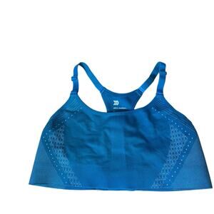 All in Motion Sports Bra, Unlined, Unpadded, Blue, Hook Loop, Adjustable, Medium